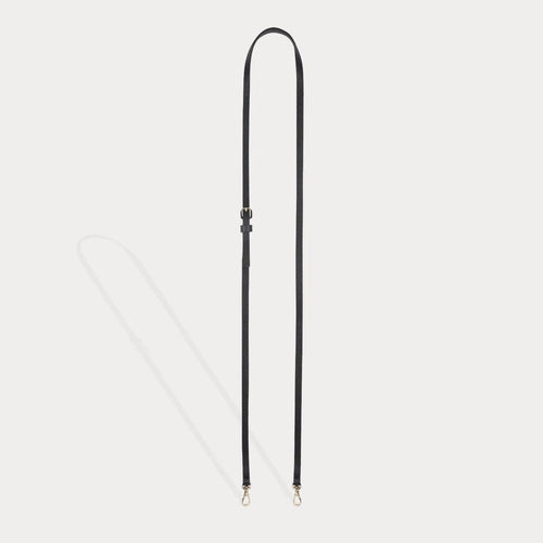 Emma Pebble Leather Adjustable Strap - Black/Gold