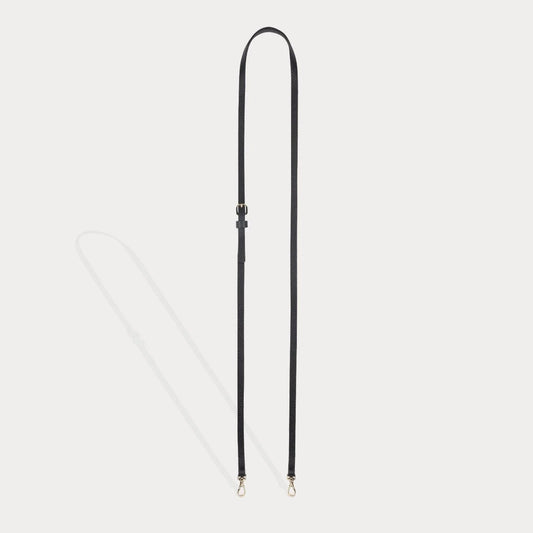 Emma Pebble Leather Adjustable Strap - Black/Gold