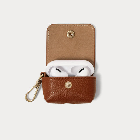 Avery AirPods Clip-On Pouch - Cognac/Gold