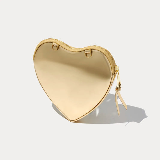Expanded Heart Pouch - Gold Patent/Gold