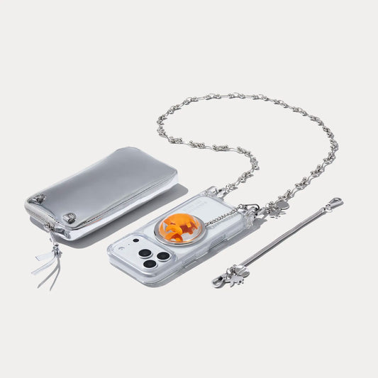 The Goldie Duet Pouch Set - Clear/Silver