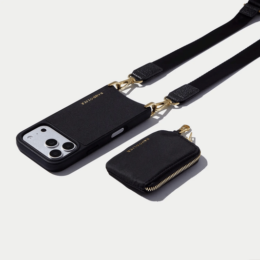 Nova Nylon Magnet Wallet Crossbody Phone Case - Black/Gold