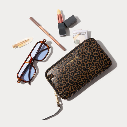 Expanded Zip Pouch - Dark Leopard/Gold