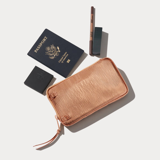 Expanded Zip Pouch - Rose Gold Wave/Rose Gold