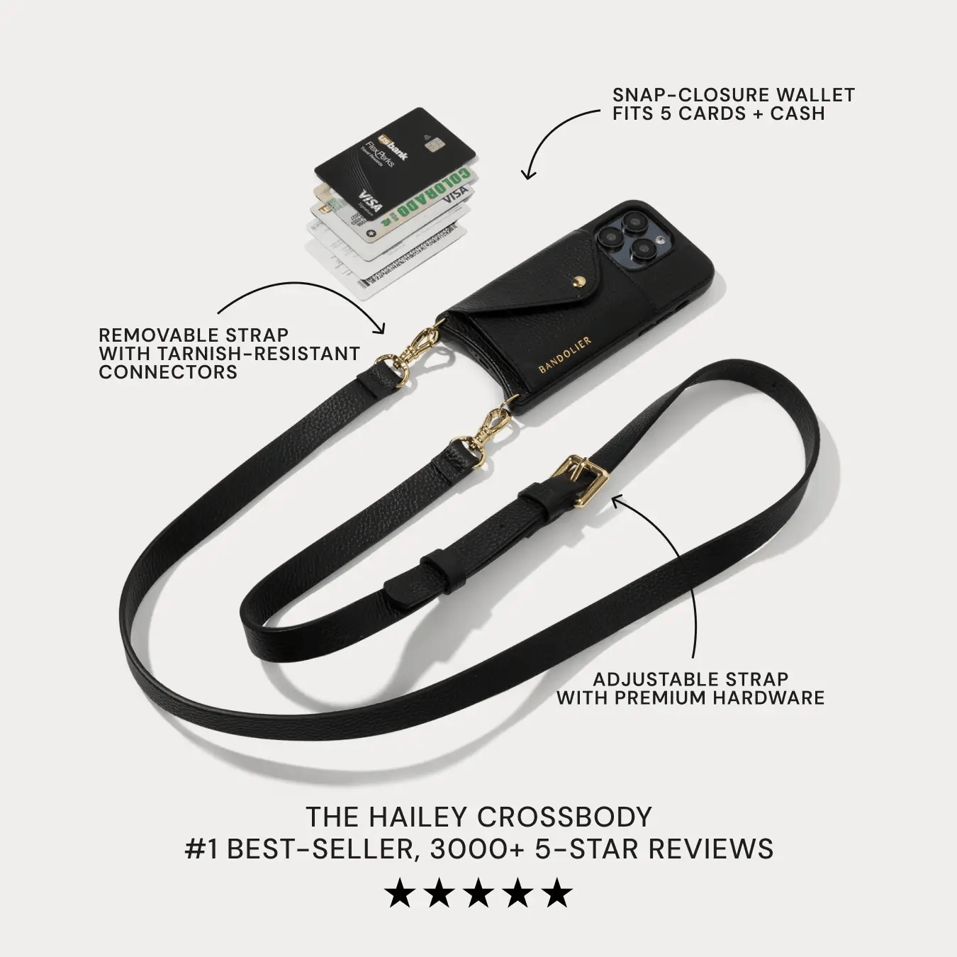Large Expanded Pouch Set - Black/Gold