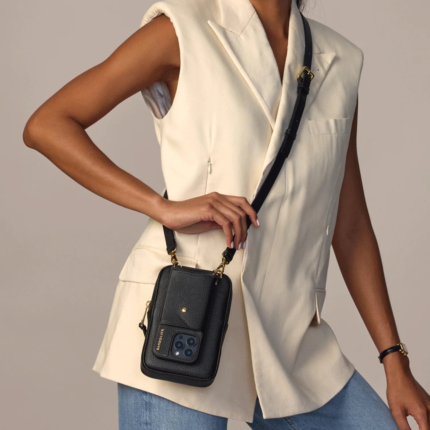 Large Expanded Pouch Set - Black/Gold