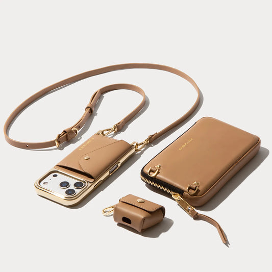 Donna Essentials Set - Tan/Chrome Gold