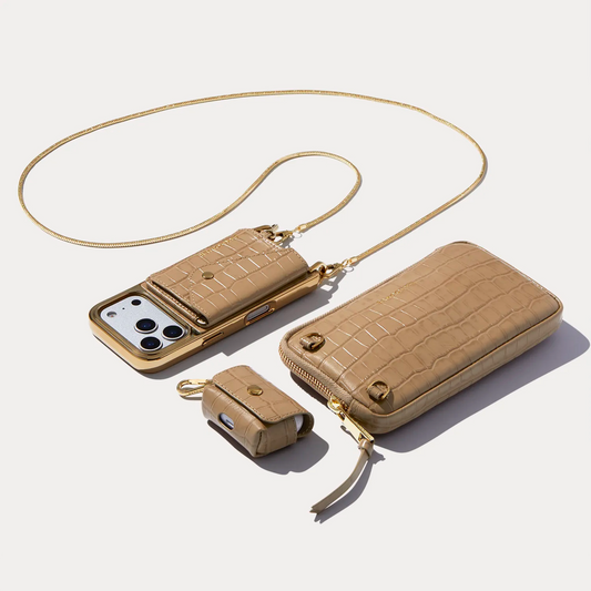 Remi Magnet Essentials Set - Tan Croc/Chrome Gold