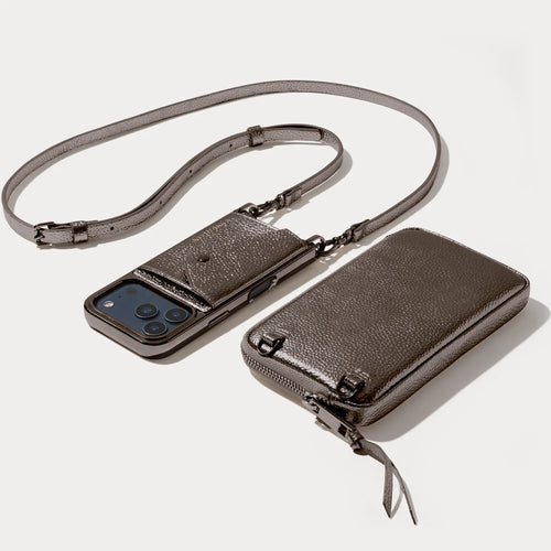 Donna Pouch Set - Metallic Pewter/Pewter
