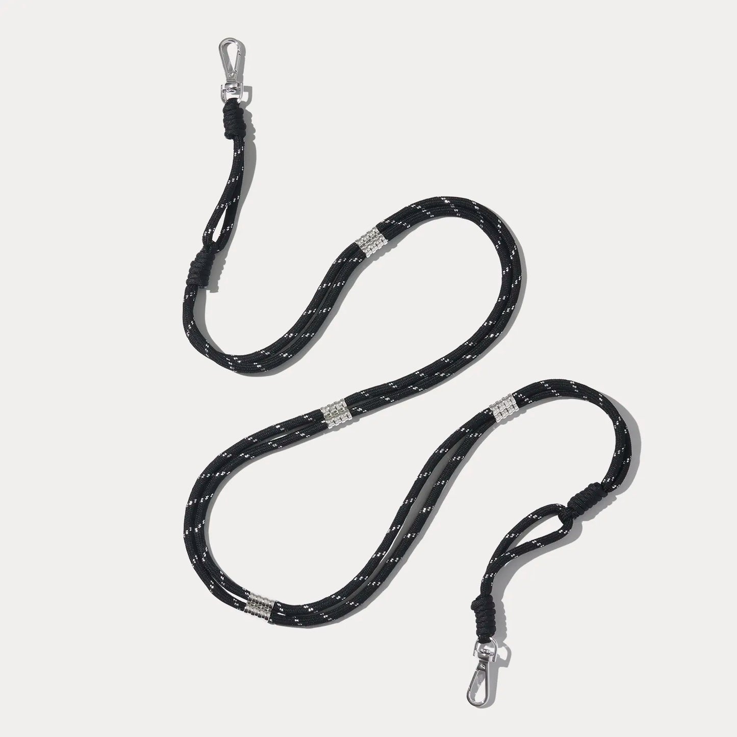 Layla Rope Strap - Black/Silver