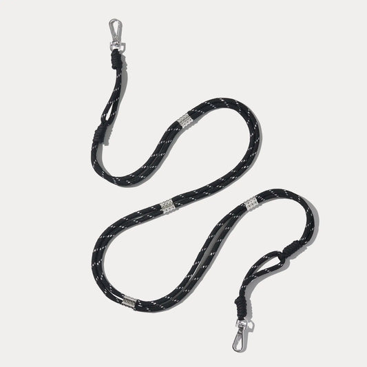 Layla Rope Strap - Black/Silver