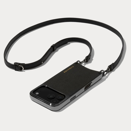 Rayna Chrome Crossbody Phone Case - Black/Pewter
