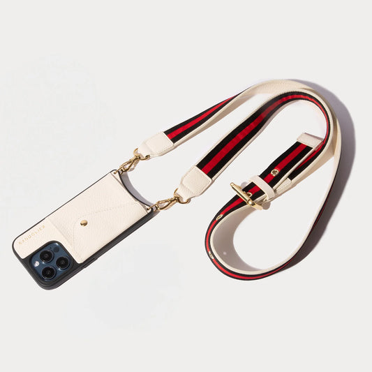Kimberly Adjustable Crossbody Bandolier - Ivory/Gold