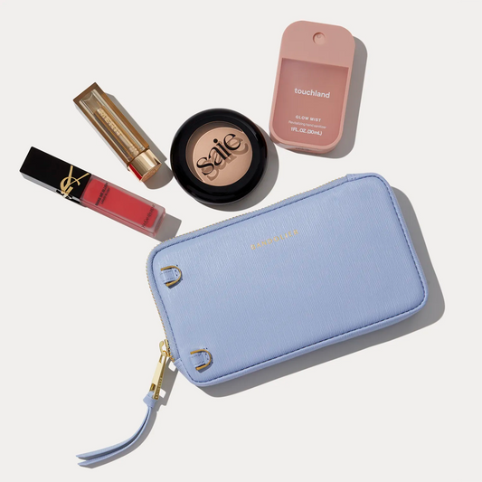 Expanded Zip Pouch - Periwinkle Wave/Gold