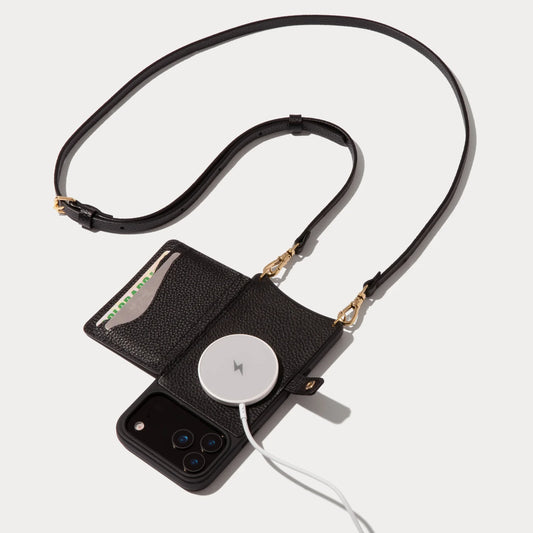 Mila MagSafe Charging Crossbody Bandolier - Black/Gold