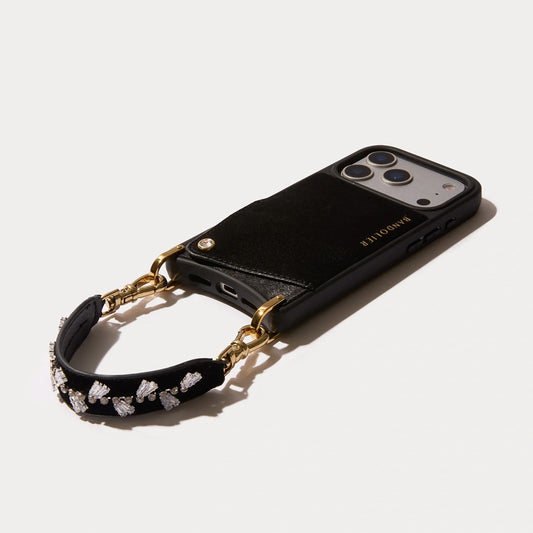 Lizzy Satin Phone Case - Black/Gold