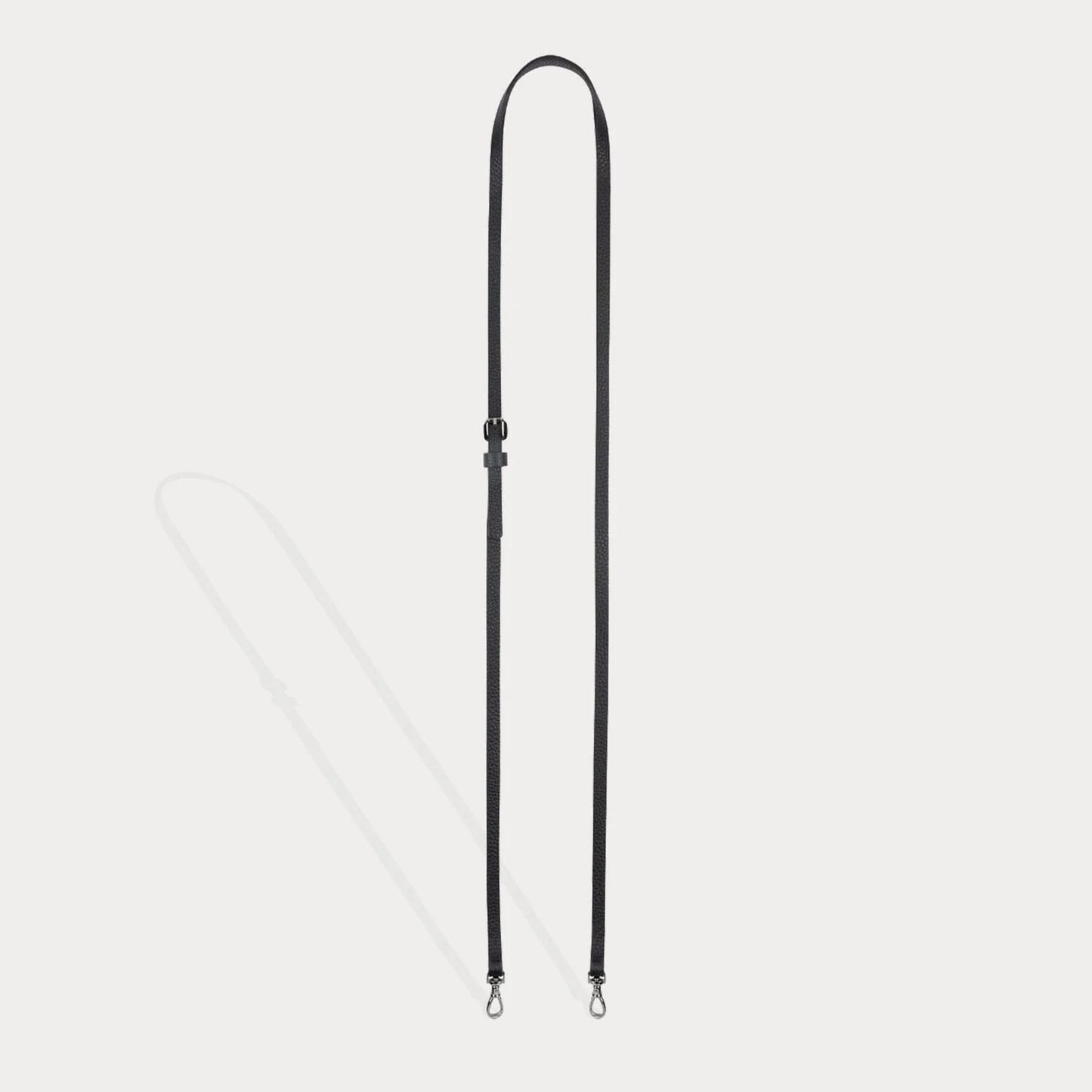 Emma Pebble Leather Adjustable Strap - Black/Pewter
