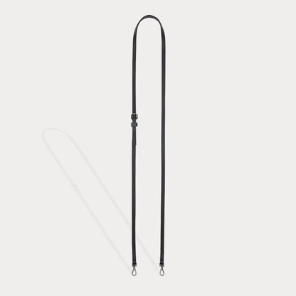 Emma Pebble Leather Adjustable Strap - Black/Pewter