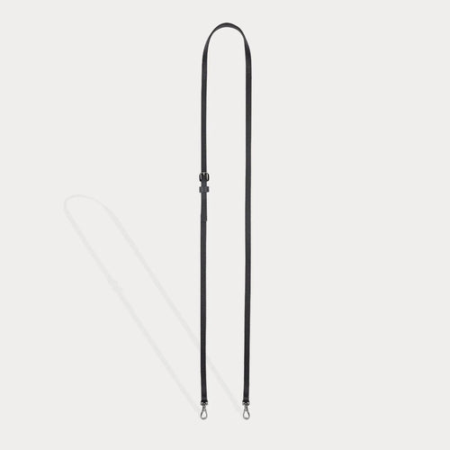 Emma Pebble Leather Adjustable Strap - Black/Pewter