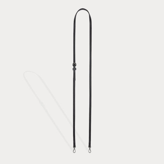 Emma Pebble Leather Adjustable Strap - Black/Pewter