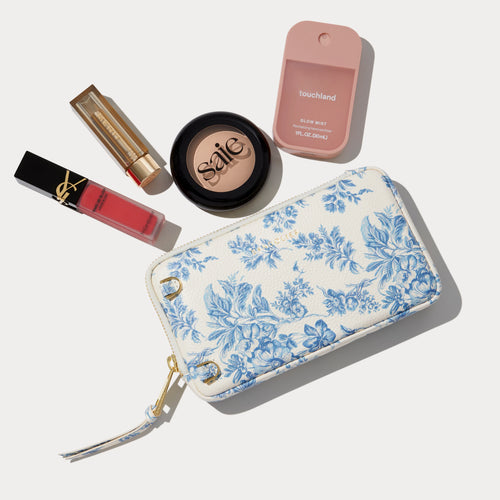 Expanded Zip Pouch - Chambray Toile/Gold