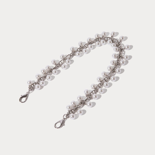 Emelia Wristlet Strap - Pearl Silver/Silver